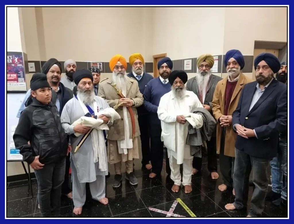 Gurdwara Committee members welcoming Singh Sahib Bhai Ragbir Singh Ji 2023