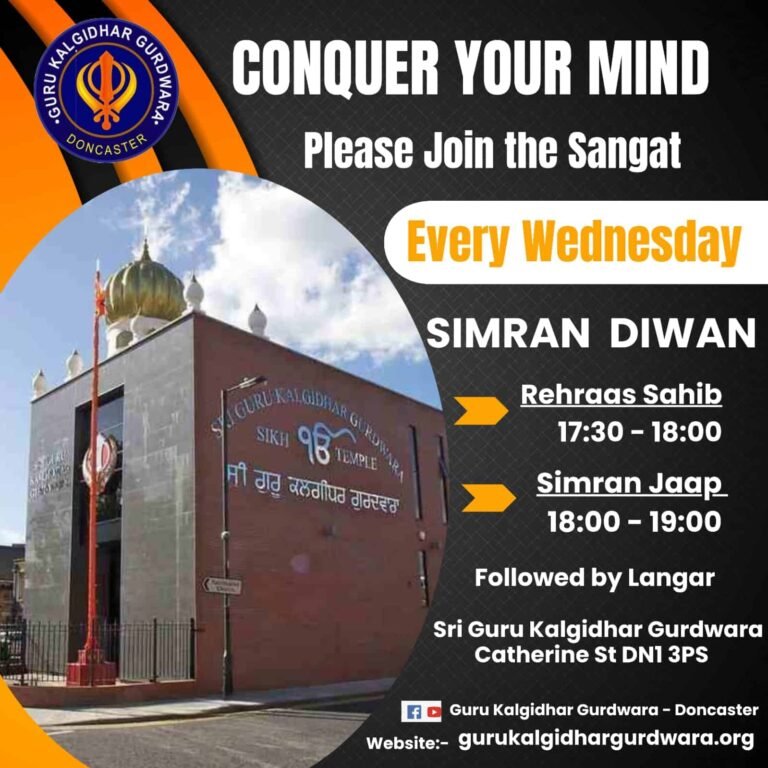 Wednesday Program Guru Kalgidhar Gurdwara doncaster